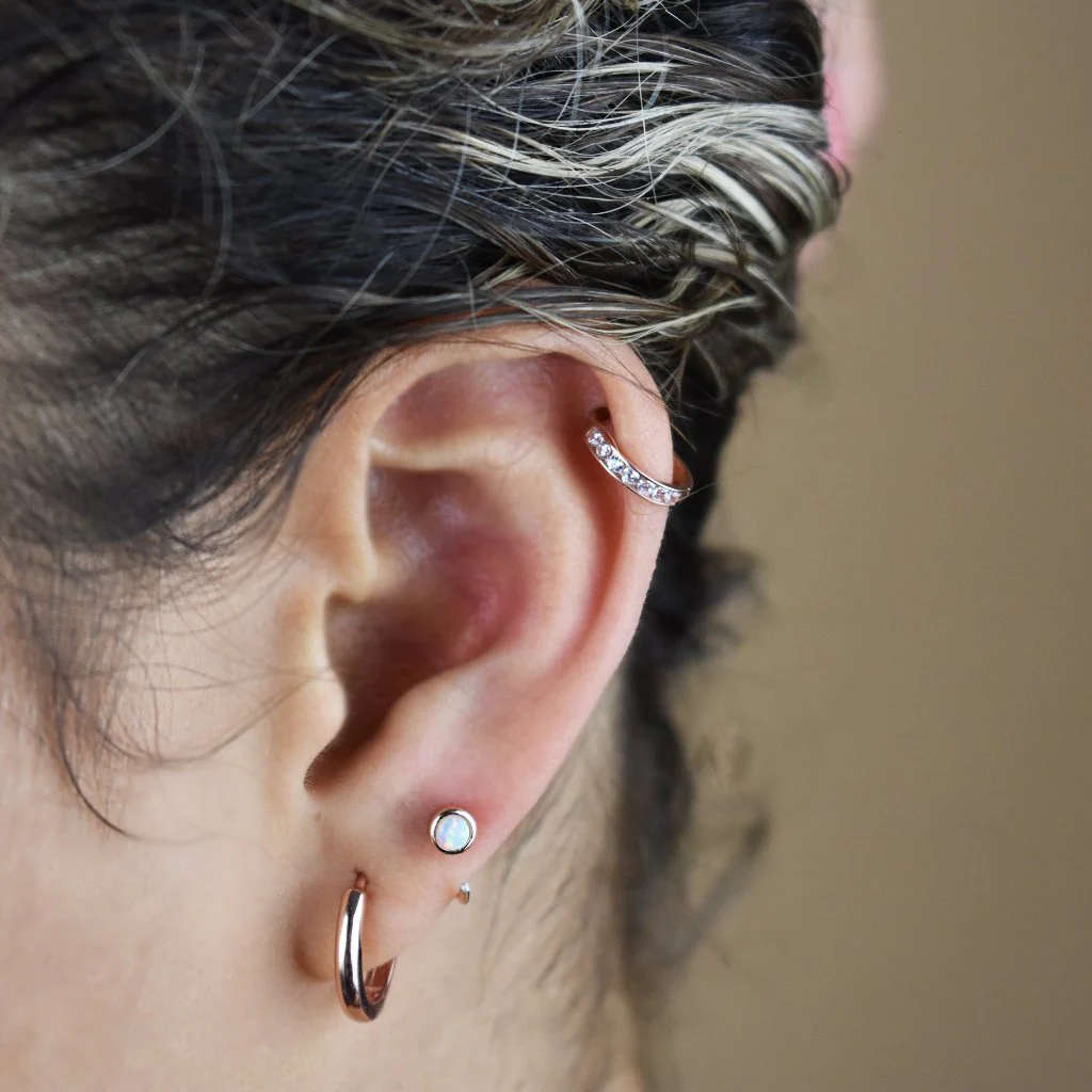 Silver CZ Channel Huggie (Various) - Image 3